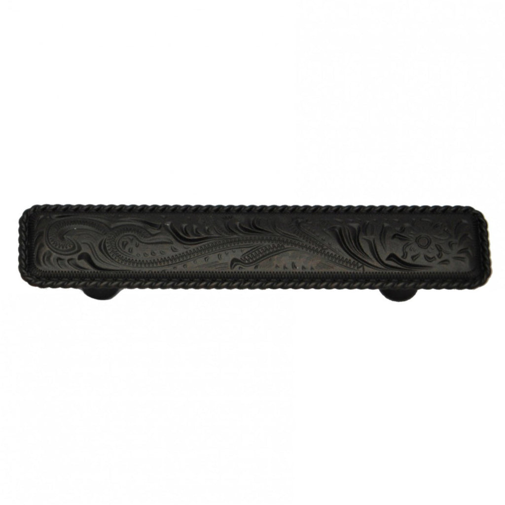 Engraved Flower Cabinet Pulls - Set of 2 - 5 Inch