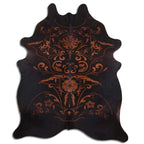 Etched Filigree Black Cowhide Rugs