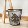 Floral Horse Metal Waste Basket