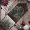 Floral Pattern Red Embossed Leather Table Runners