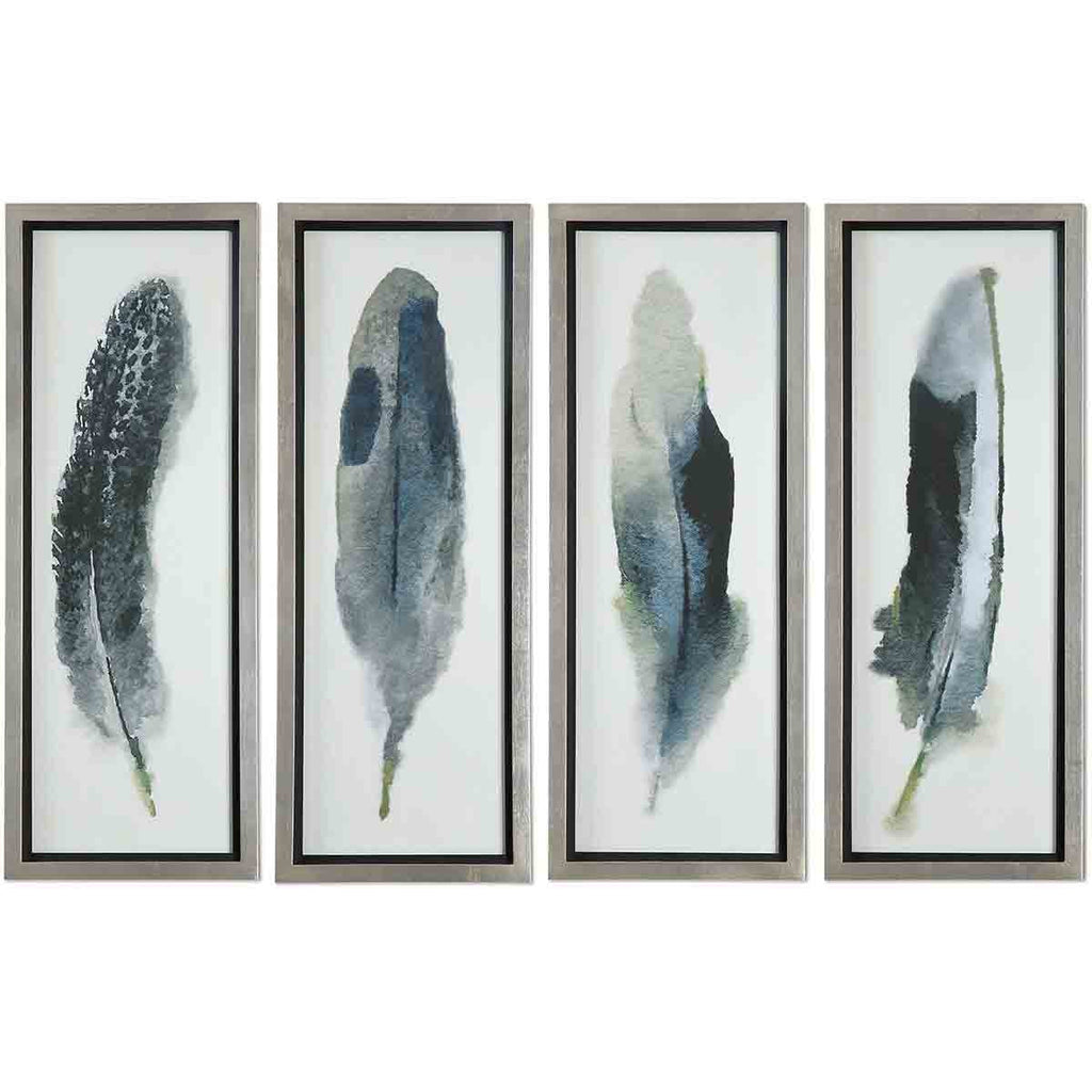 Four Feathers Wall Art - Set of 4