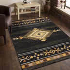 Gold Rush Diamond Black Rug Collection