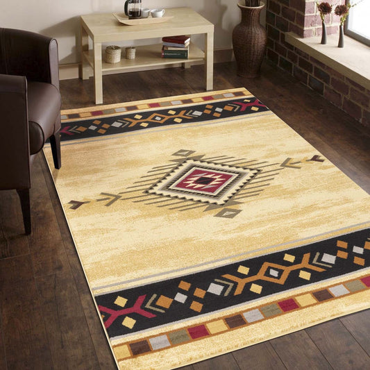 Gold Rush Diamond Cream Rug Collection