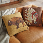 Native Chief Hooked Wool Pillow