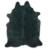 Green Specked Black Cowhide Rugs