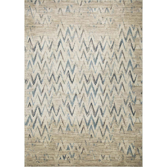 Ivory & Blue Chevron Rug Collection