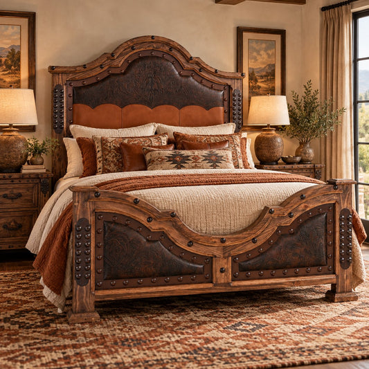 Kensington Tooled Leather Bedroom Furniture Collection