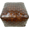 Large Square Braided Ottoman - Antique Brown