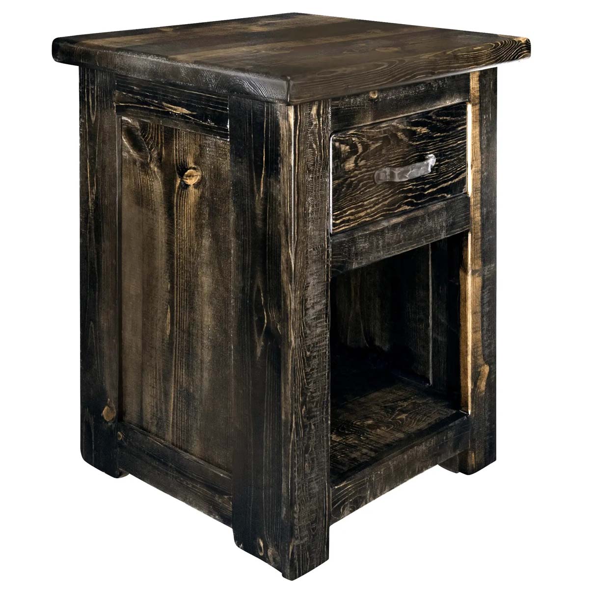 Lima Live Edge 25 Inch Nightstand with Iron