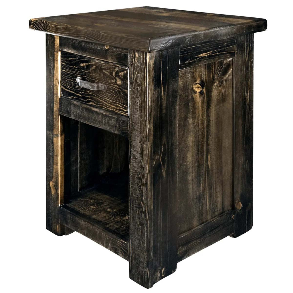 Lima Live Edge 25 Inch Nightstand with Iron