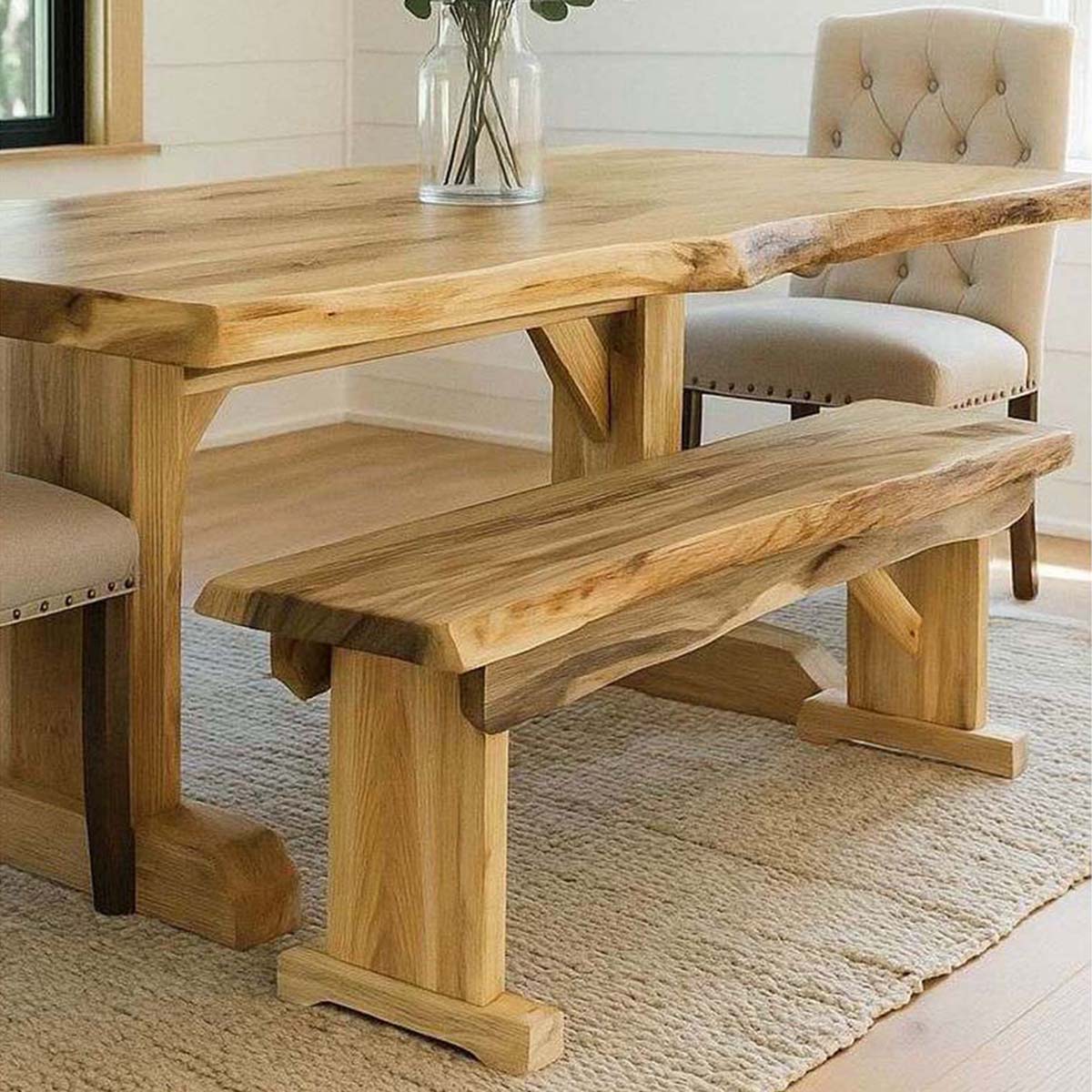 Lima Live Edge 6 Foot Wooden Bench