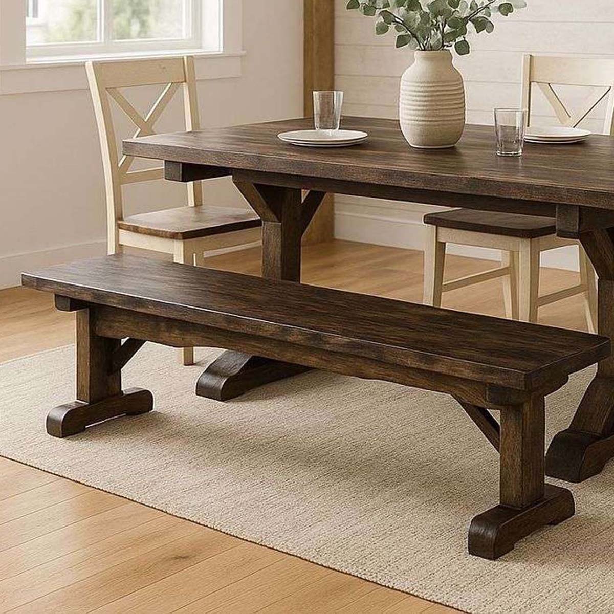 Lima Live Edge 6 Foot Wooden Bench