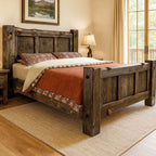 Lima Live Edge Bed with Jacobean Stain