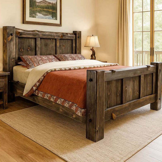 Lima Live Edge Bed with Jacobean Stain
