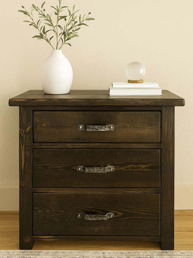 Lima Sawn 3 Drawer Chest with Iron
