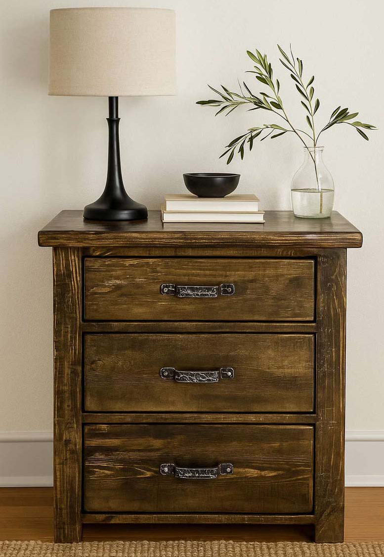 Lima Sawn 3 Drawer Chest with Iron