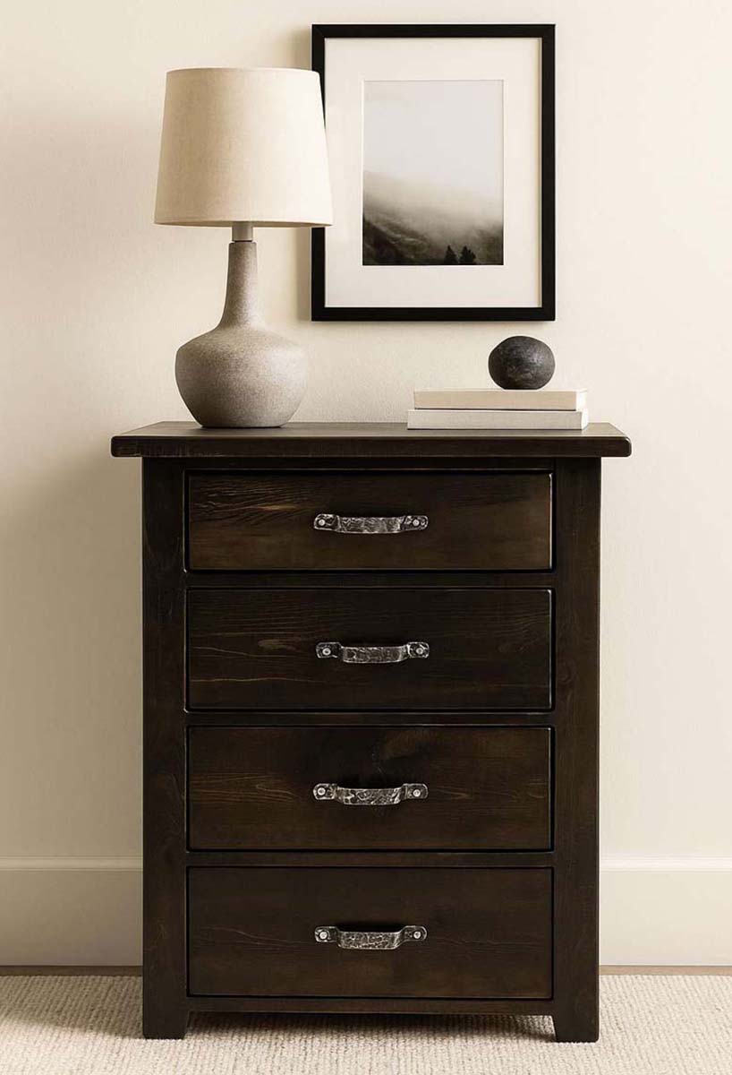Lima Sawn 4 Drawer Chest with Iron
