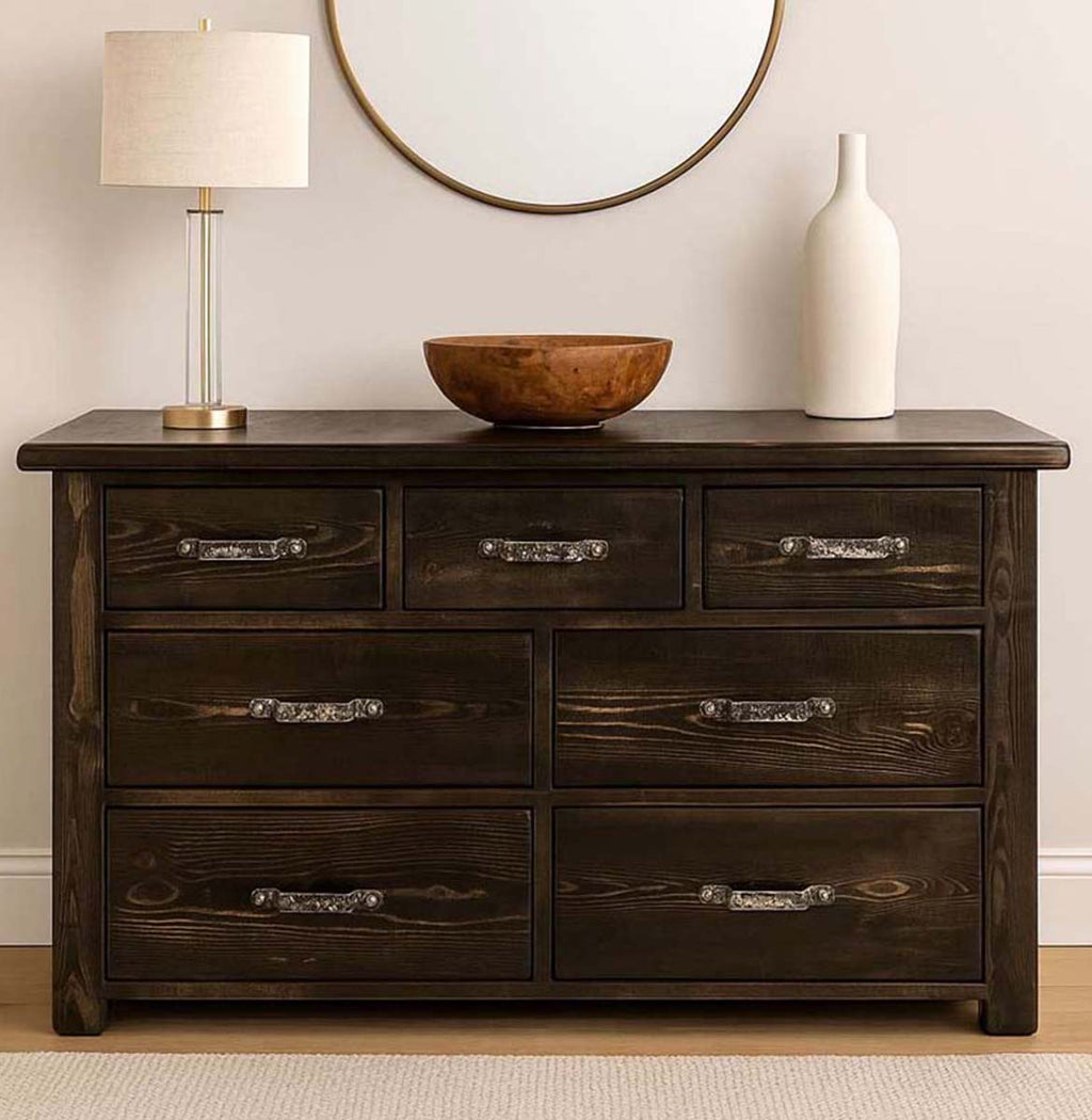 Lima Sawn 7 Drawer Dresser with Iron