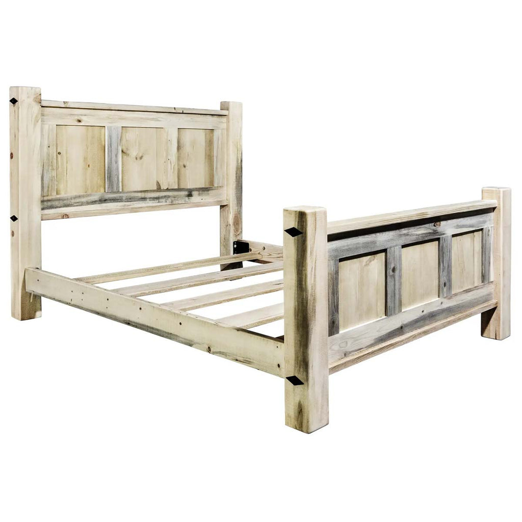 Lima Sawn Bed with Iron & Clear Lacquer