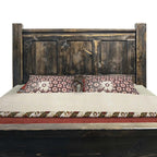 Lima Sawn Bed with Iron & Jacobean Stain