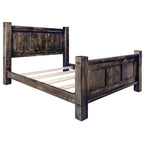 Lima Sawn Bed with Iron & Jacobean Stain