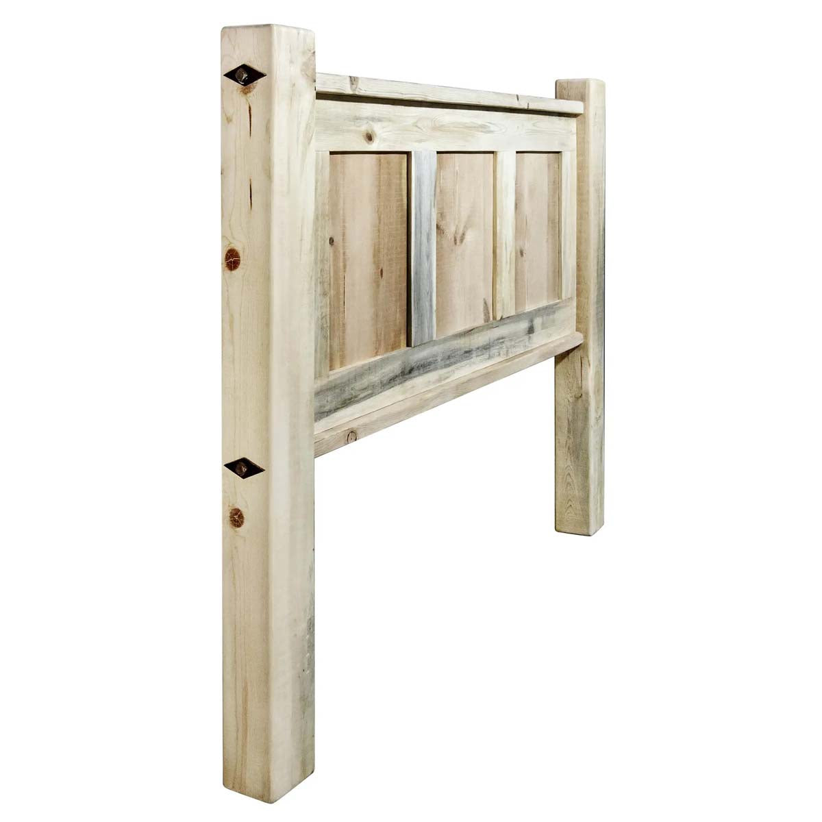 Lima Sawn Headboard with Iron & Clear Lacquer