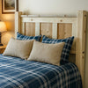Lima Sawn Headboard with Iron & Clear Lacquer