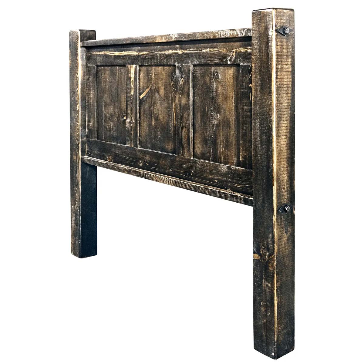 Lima Sawn Headboard with Iron & Jacobean Stain