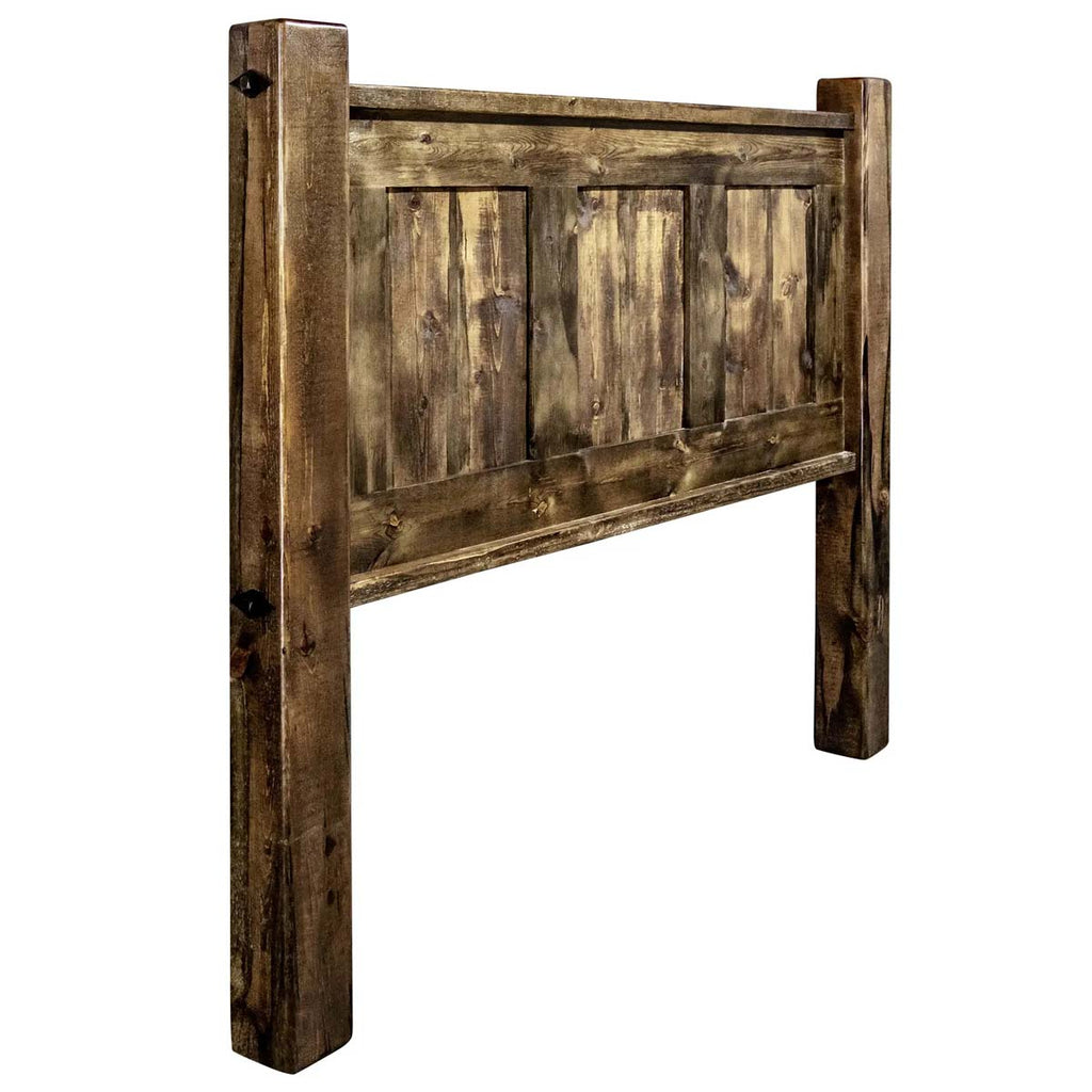 Lima Sawn Headboard with Iron & Provincial Stain