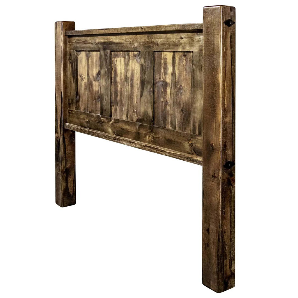 Lima Sawn Headboard with Iron & Provincial Stain