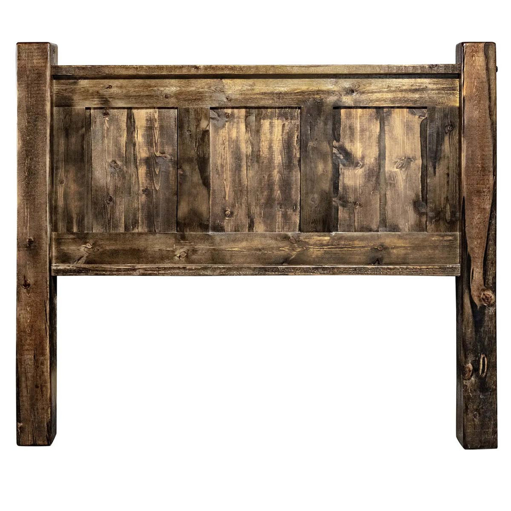 Lima Sawn Headboard with Iron & Provincial Stain