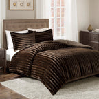 Logan Chocolate Faux Fur Bedding Collection