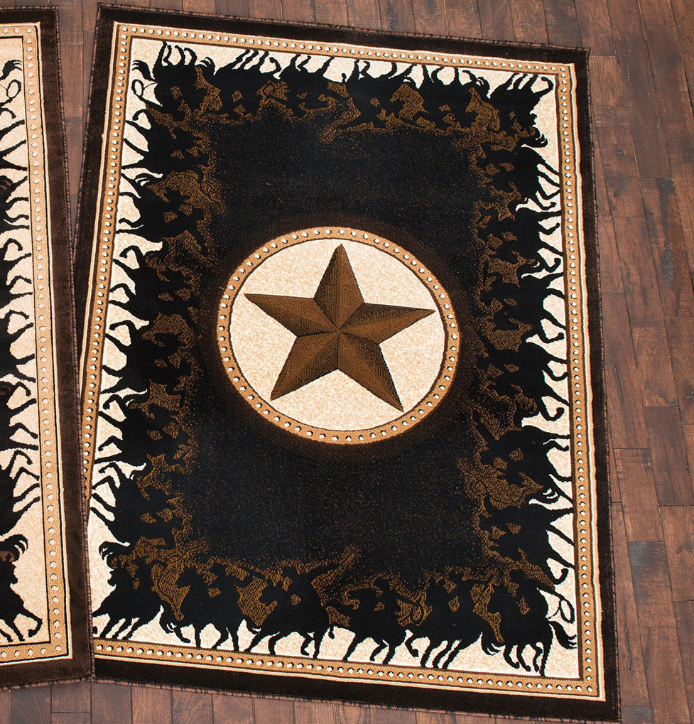 Lone Star Riders Black Rug Collection