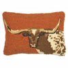 Longhorn Hooked Wool Pillows