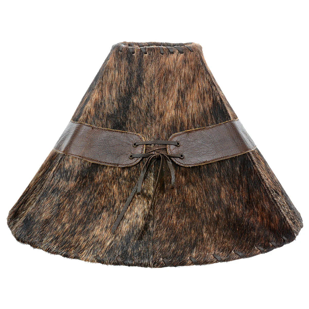 Cowhide with Leather Band Lampshade