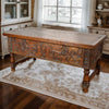 Holman Carved Desk with Reclaimed Wood Top
