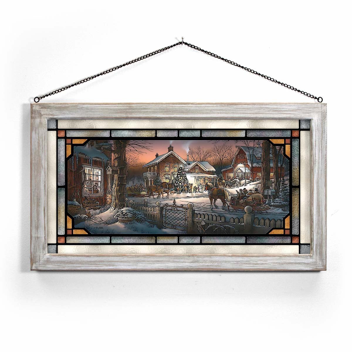 Hometown Christmas Stained Glass Art