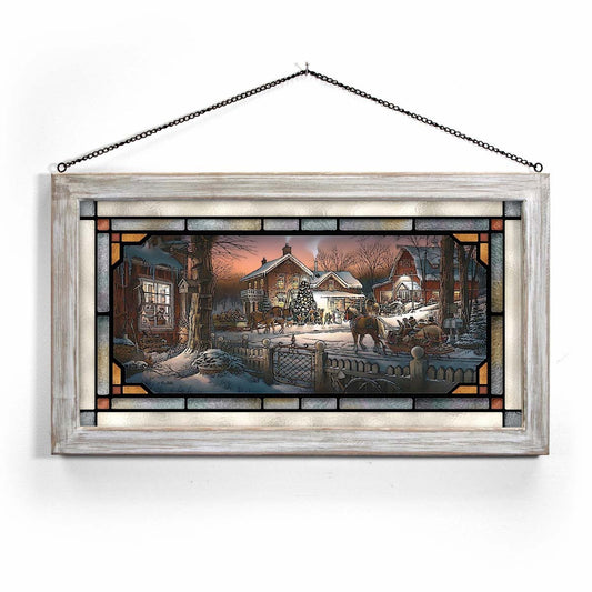 Hometown Christmas Stained Glass Art
