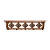 Unakite Stone 34 Inch Pine Hook Shelf