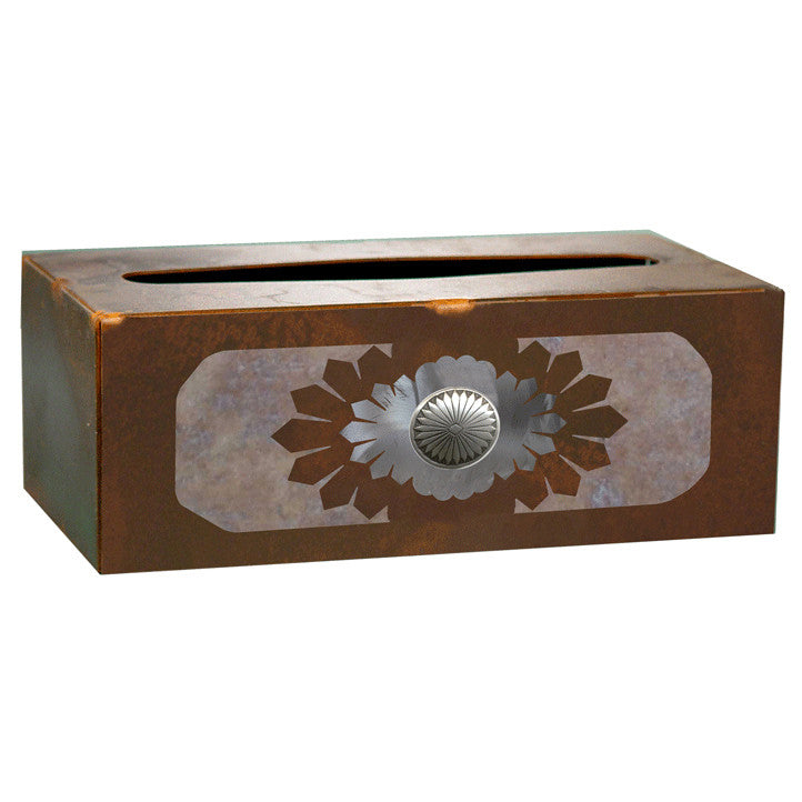 Sunburst Concho Rectangle Tissue Box Cover