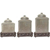 Savannah Taupe Canister Set with Base