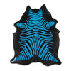 Blue Zebra Cowhide Rug - Medium