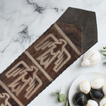 Fringed Lightning Hawk Leather Table Runner - 120 Inch
