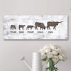 Longhorn Family Personalized Stretched Canvas - Large
