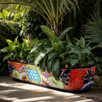 Maroon Flower Oval Planter