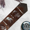 Fringed Roaming Bison Dark Leather Table Runner - 96 Inch