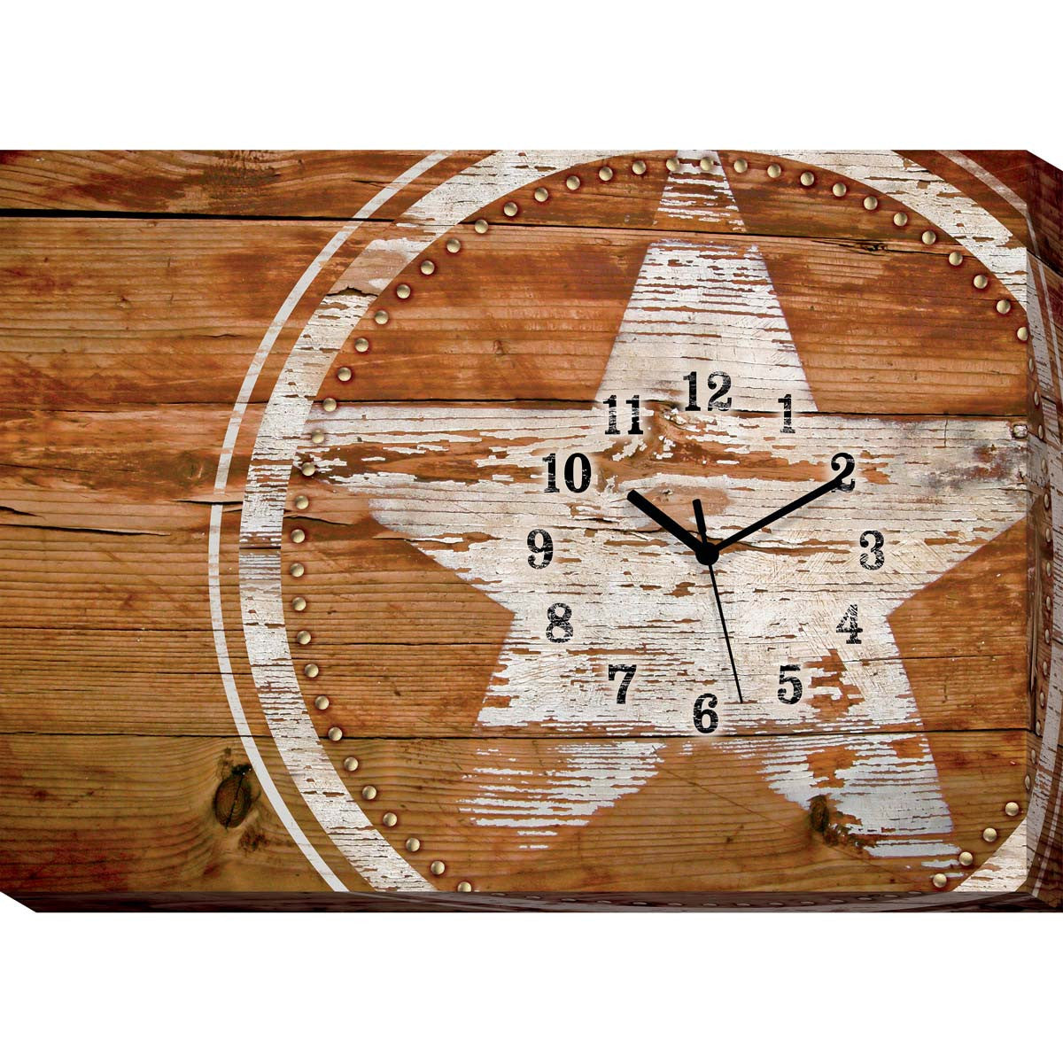Lone Star Studded Canvas Clock