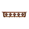 Red Jasper Stone 34 Inch Pine Hook Shelf