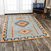 Mesa Tribal Light Blue Rug - 5 x 8