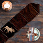 Moose Dark Brindle Leather Table Runner - 120 Inch